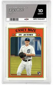 2021 TOPPS HERITAGE IN ACTION #254 CASEY MIZE MPE 10 GEM/MT — graded card up for auction