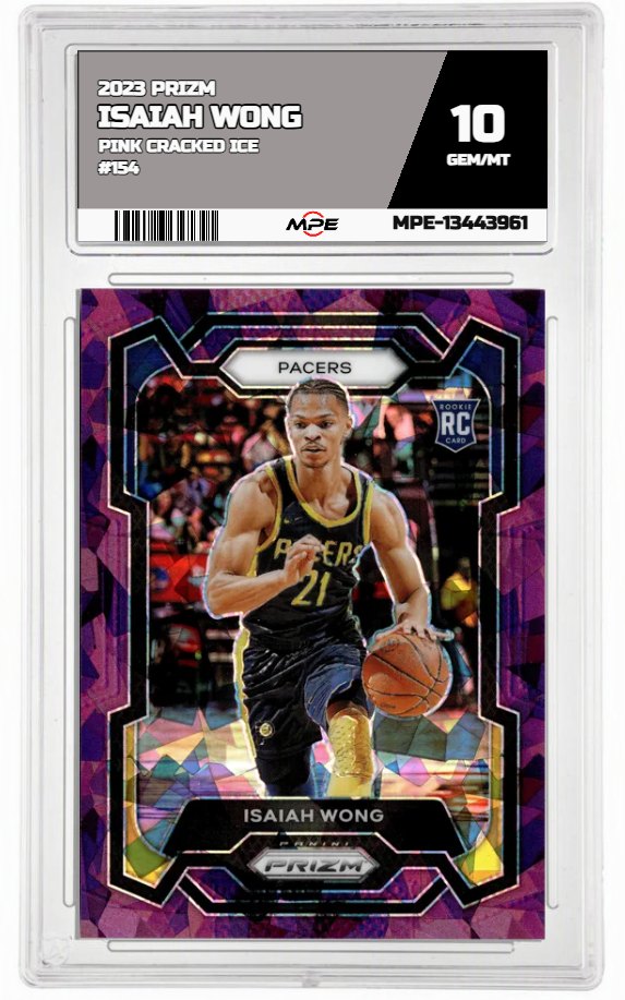 2023 PRIZM PINK CRACKED ICE #154 ISAIAH WONG MPE 10 GEM/MT — graded card auctioned from the MPE vault