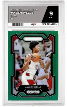 2024 PRIZM DRAFT PICKS GREEN #31 JAYLEN WELLS MPE 9 MINT — graded card up for auction