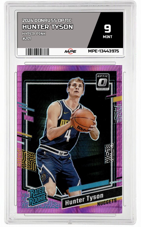 2024 DONRUSS OPTIC HYPER PINK #201 HUNTER TYSON MPE 9 MINT — graded card auctioned from the MPE vault