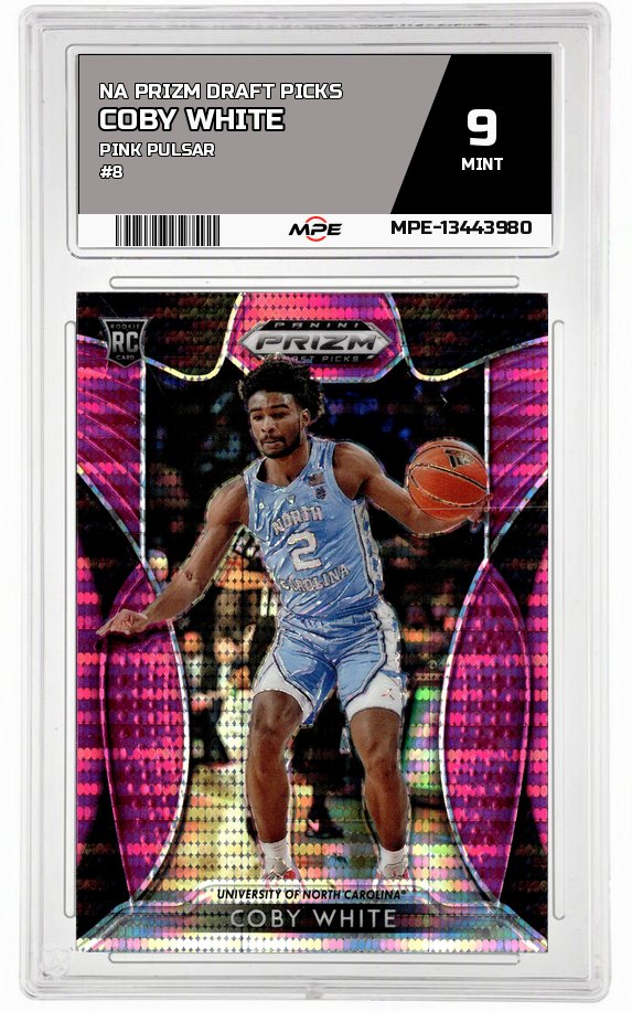 NA PRIZM DRAFT PICKS PINK PULSAR #8 COBY WHITE MPE 9 MINT — graded card auctioned from the MPE vault