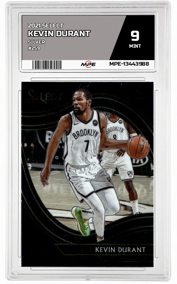 2021 SELECT SILVER #259 KEVIN DURANT MPE 9 MINT — graded card auctioned from the MPE vault