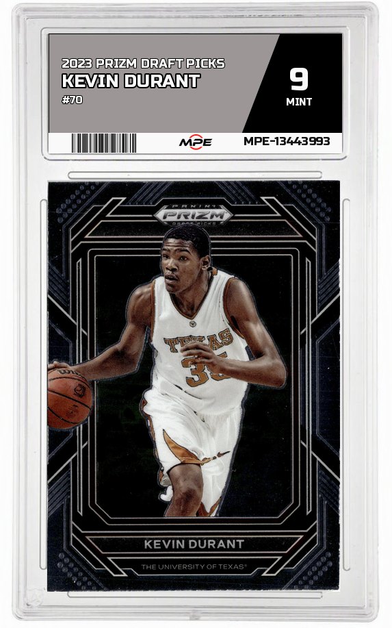 2023 PRIZM DRAFT PICKS #70 KEVIN DURANT MPE 9 MINT — graded card auctioned from the MPE vault