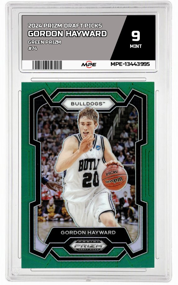 2024 PRIZM DRAFT PICKS GREEN PRIZM #74 GORDON HAYWARD MPE 9 MINT — graded card auctioned from the MPE vault