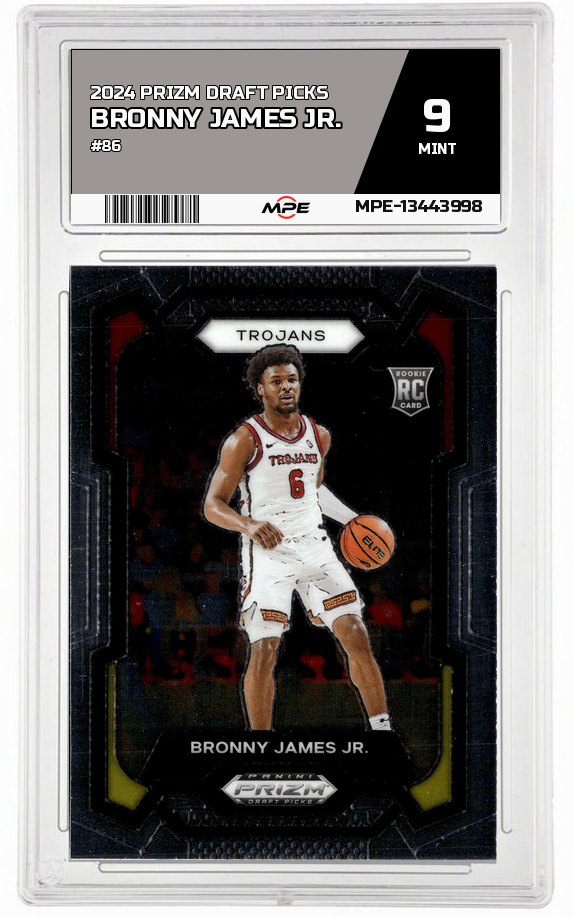 2024 PRIZM DRAFT PICKS #86 BRONNY JAMES JR. MPE 9 MINT — graded card auctioned from the MPE vault