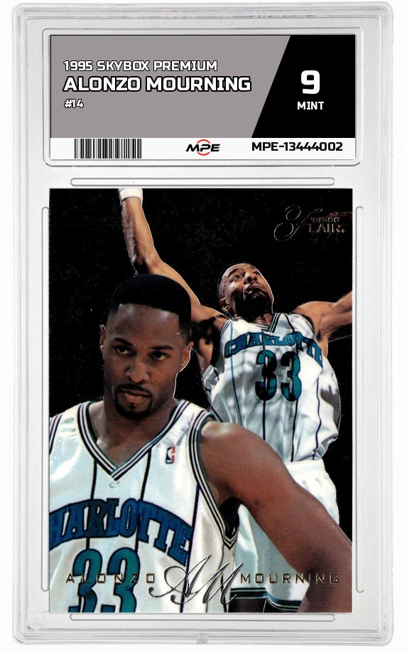 1995 SKYBOX PREMIUM #14 ALONZO MOURNING MPE 9 MINT — graded card auctioned from the MPE vault