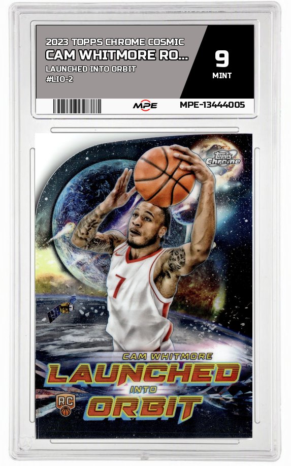 2023 TOPPS CHROME COSMIC LAUNCHED INTO ORBIT #LIO-2 Cam Whitmore Rookie MPE 9 MINT — graded card auctioned from the MPE vault