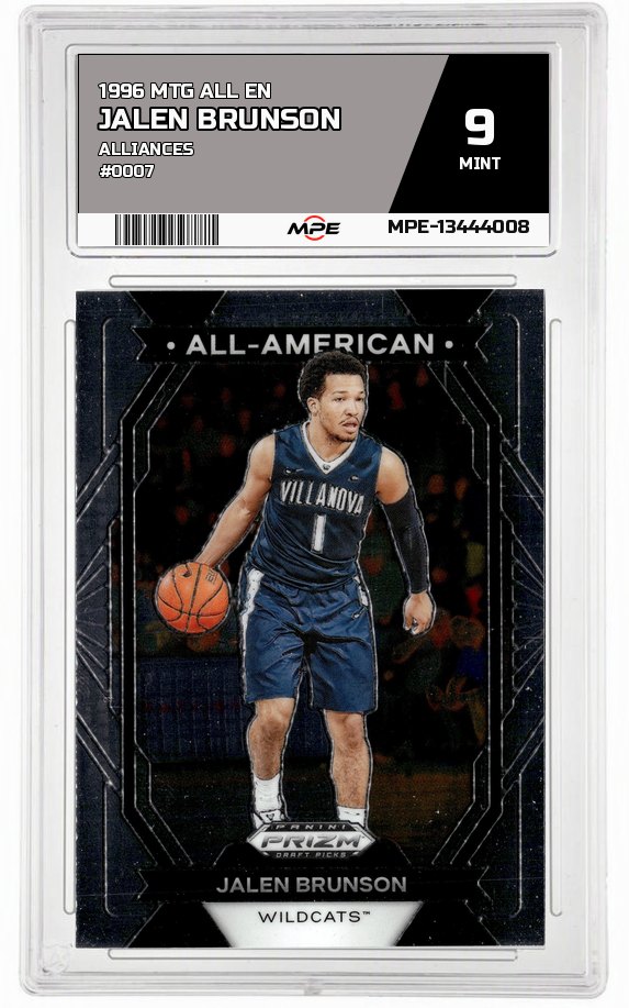 1996 MTG ALL EN Alliances #0007 JALEN BRUNSON MPE 9 MINT — graded card auctioned from the MPE vault