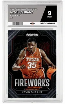 2023 PRIZM DRAFT PICKS FIREWORKS #17 KEVIN DURANT MPE 9 MINT — graded card up for auction