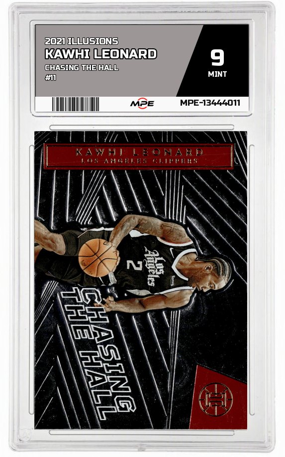 2021 ILLUSIONS CHASING THE HALL #11 KAWHI LEONARD MPE 9 MINT — graded card auctioned from the MPE vault