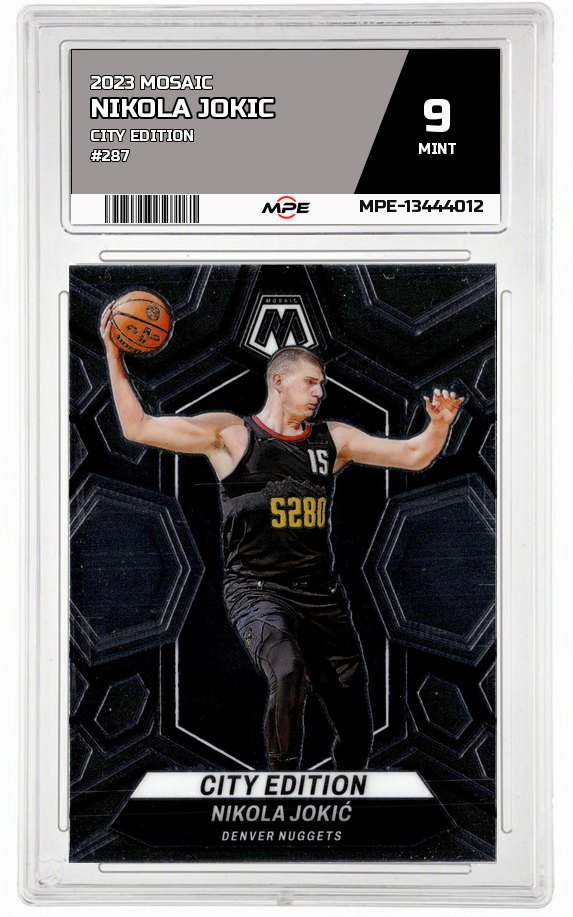 2023 MOSAIC CITY EDITION #287 NIKOLA JOKIC MPE 9 MINT — graded card auctioned from the MPE vault