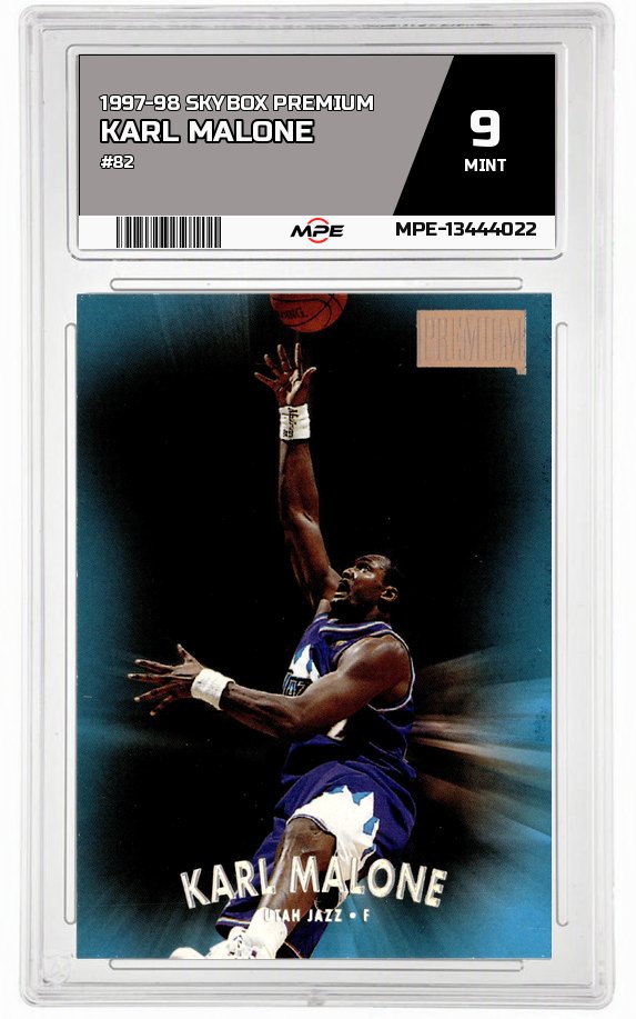 1997-98 SKYBOX PREMIUM #82 KARL MALONE MPE 9 MINT — graded card auctioned from the MPE vault