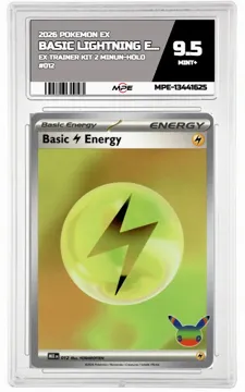 2026 POKEMON EX EX TRAINER KIT 2 MINUN-HOLO #012 BASIC LIGHTNING ENERGY MPE 9.5 MINT+ — graded card up for auction