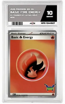 2026 POKEMON 30C EN EX TRAINER KIT LATIAS-HOLO #010 BASIC FIRE ENERGY MPE 10 GEM/MT — graded card up for auction