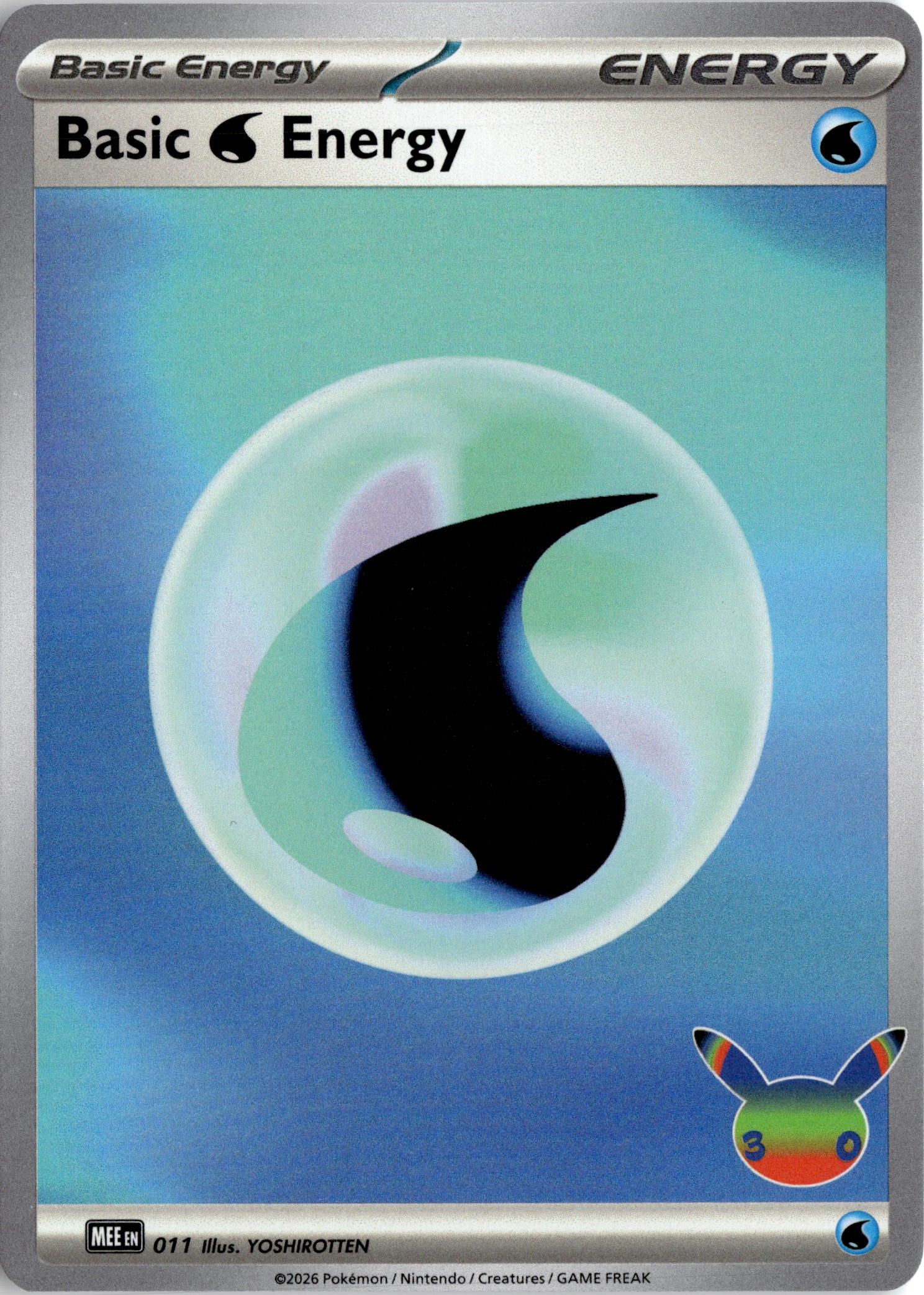2026 Pokemon 30C En Basic Water Energy graded slab