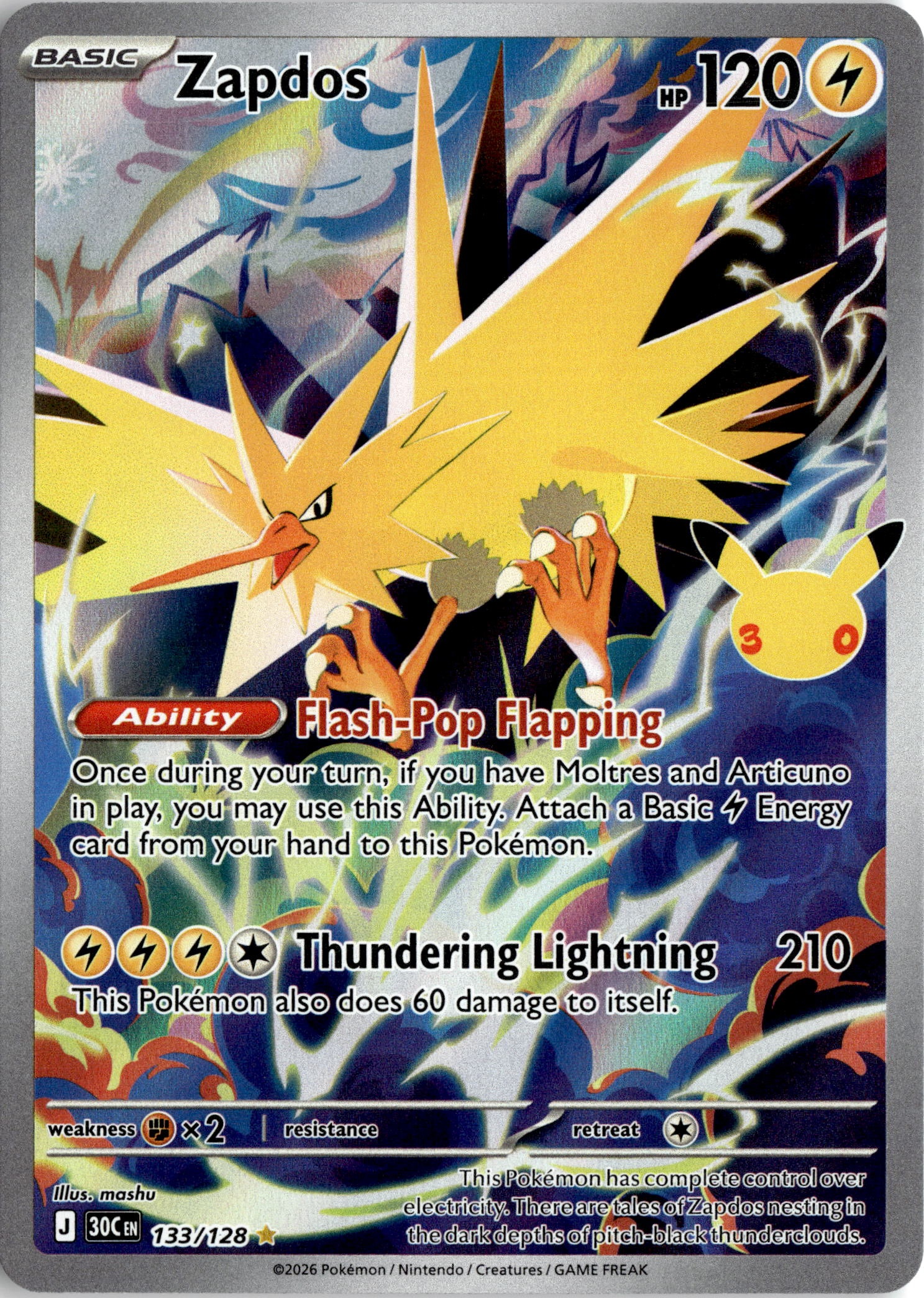 2026 Pokemon 30C En Zapdos graded slab
