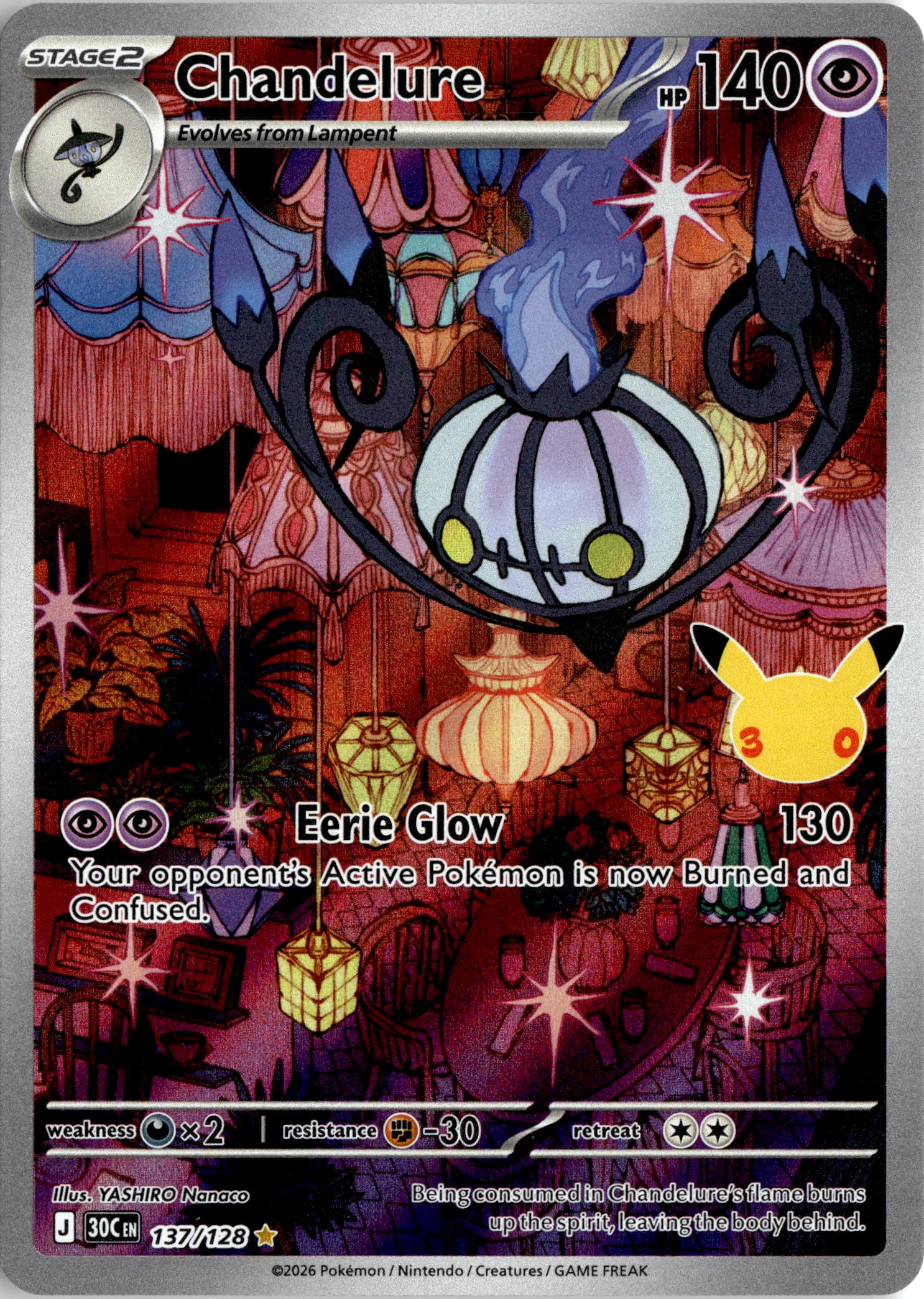 2026 Pokemon 30C En Chandelure graded slab