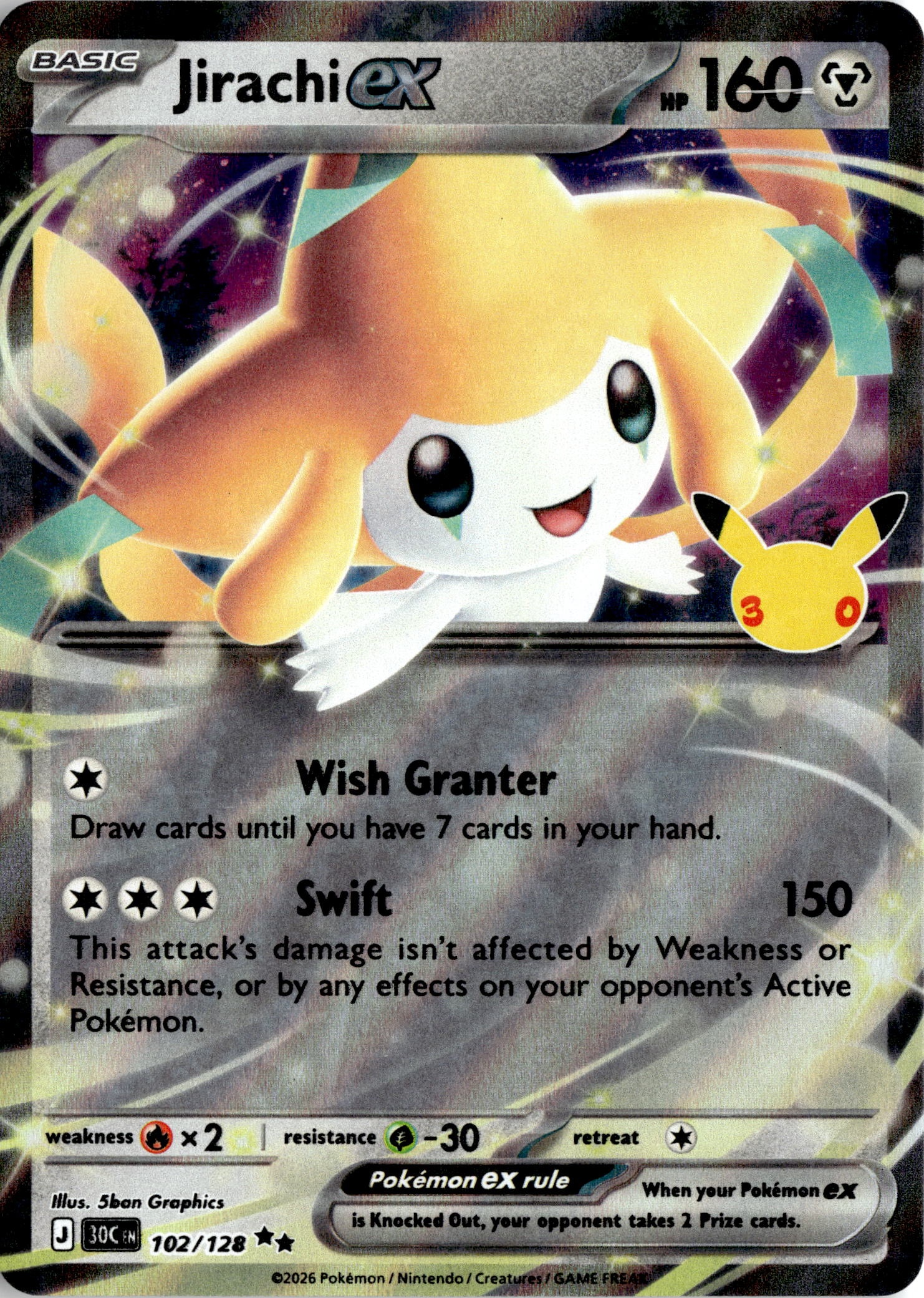 2026 Pokemon 30C En Jirachi Ex graded slab