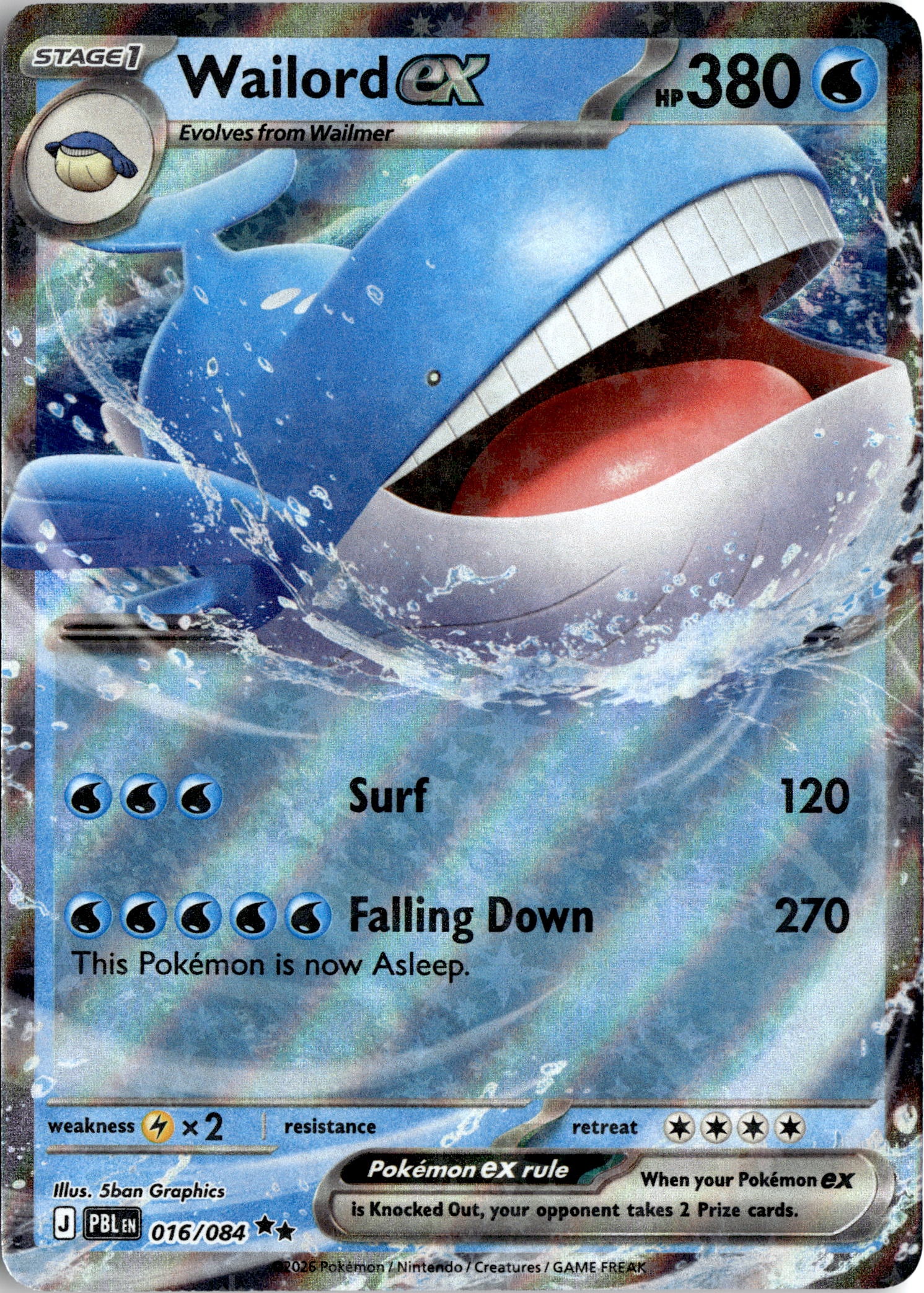 Wailord Ex graded slab