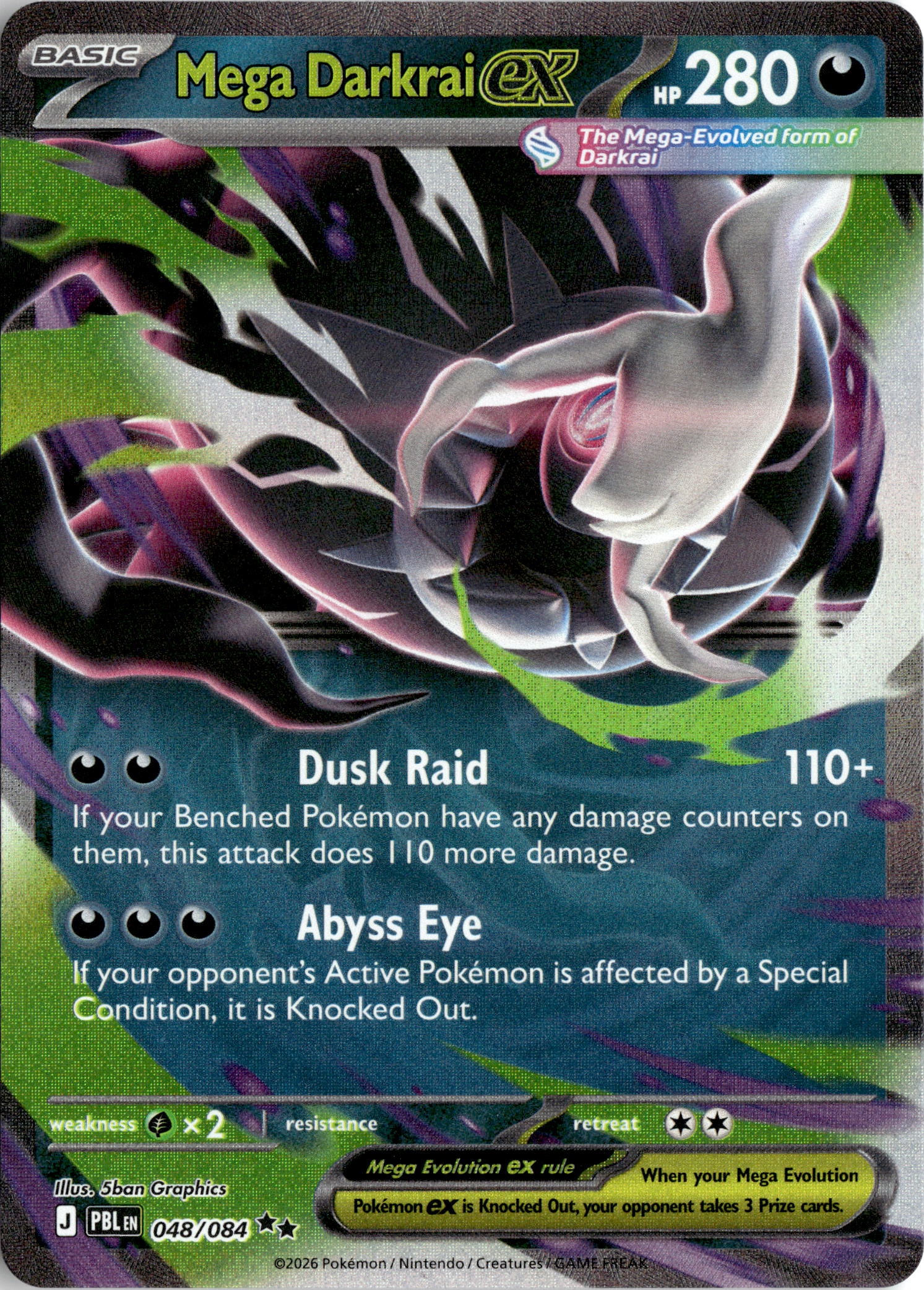 2026 Pokemon Mega Evolution Mega Darkrai Ex graded slab