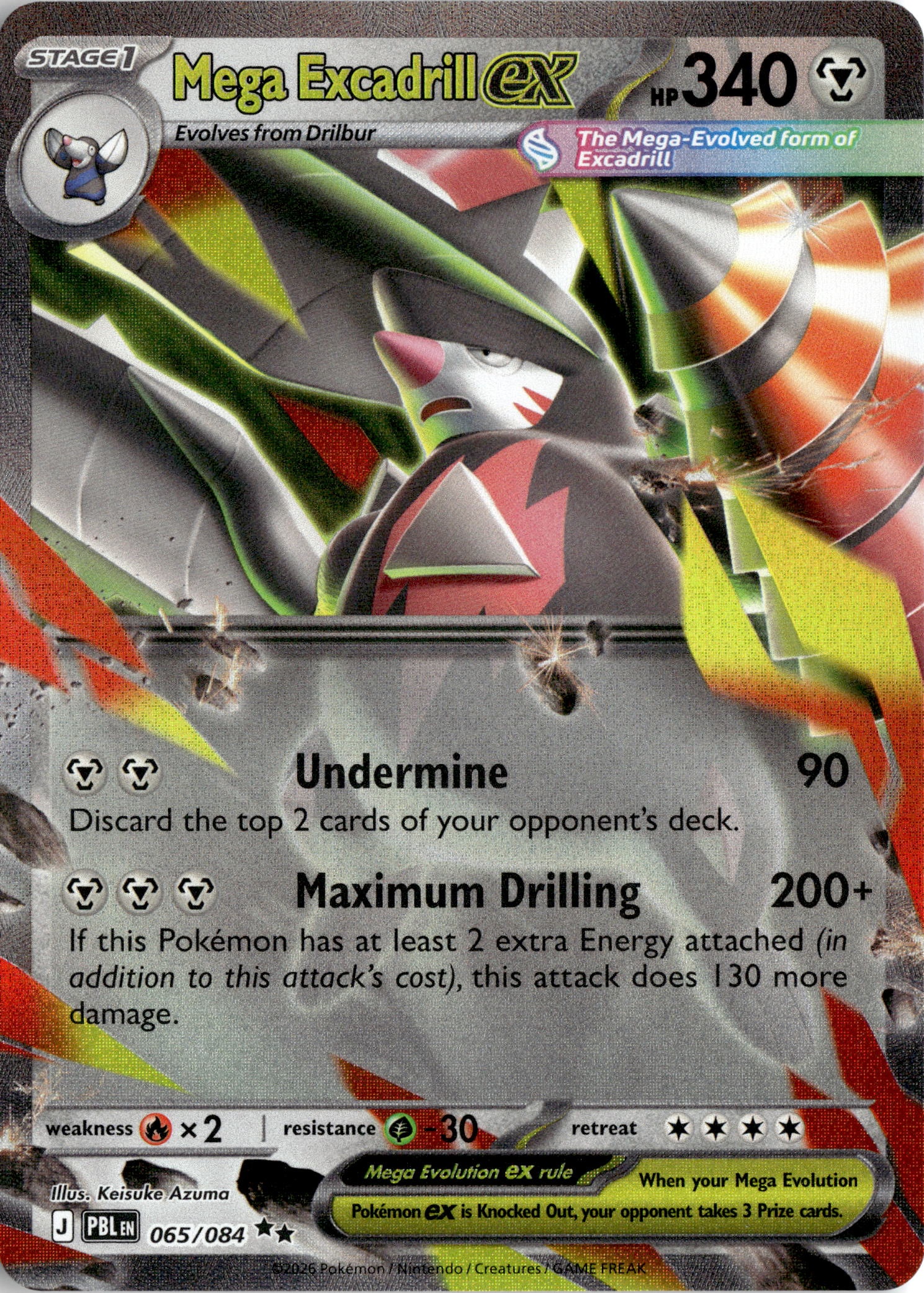 2026 Pokemon Mega Evolution Mega Excadrill Ex graded slab