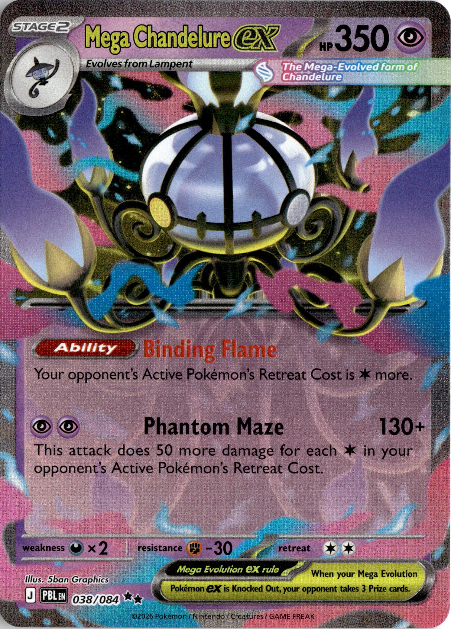 2026 Pokemon Mega Evolution Mega Chandelure Ex graded slab