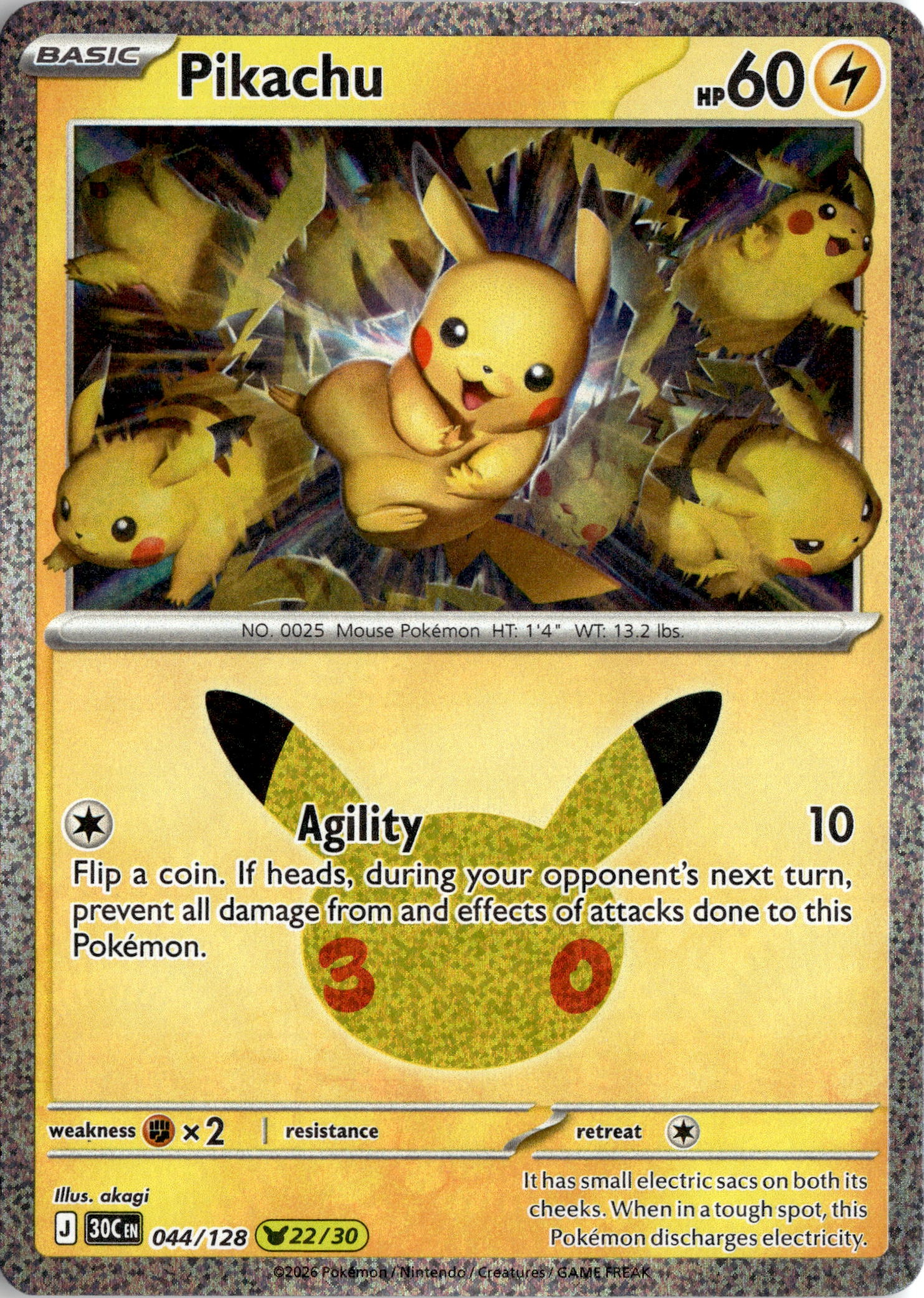 2026 Pokemon 30C En Pikachu graded slab
