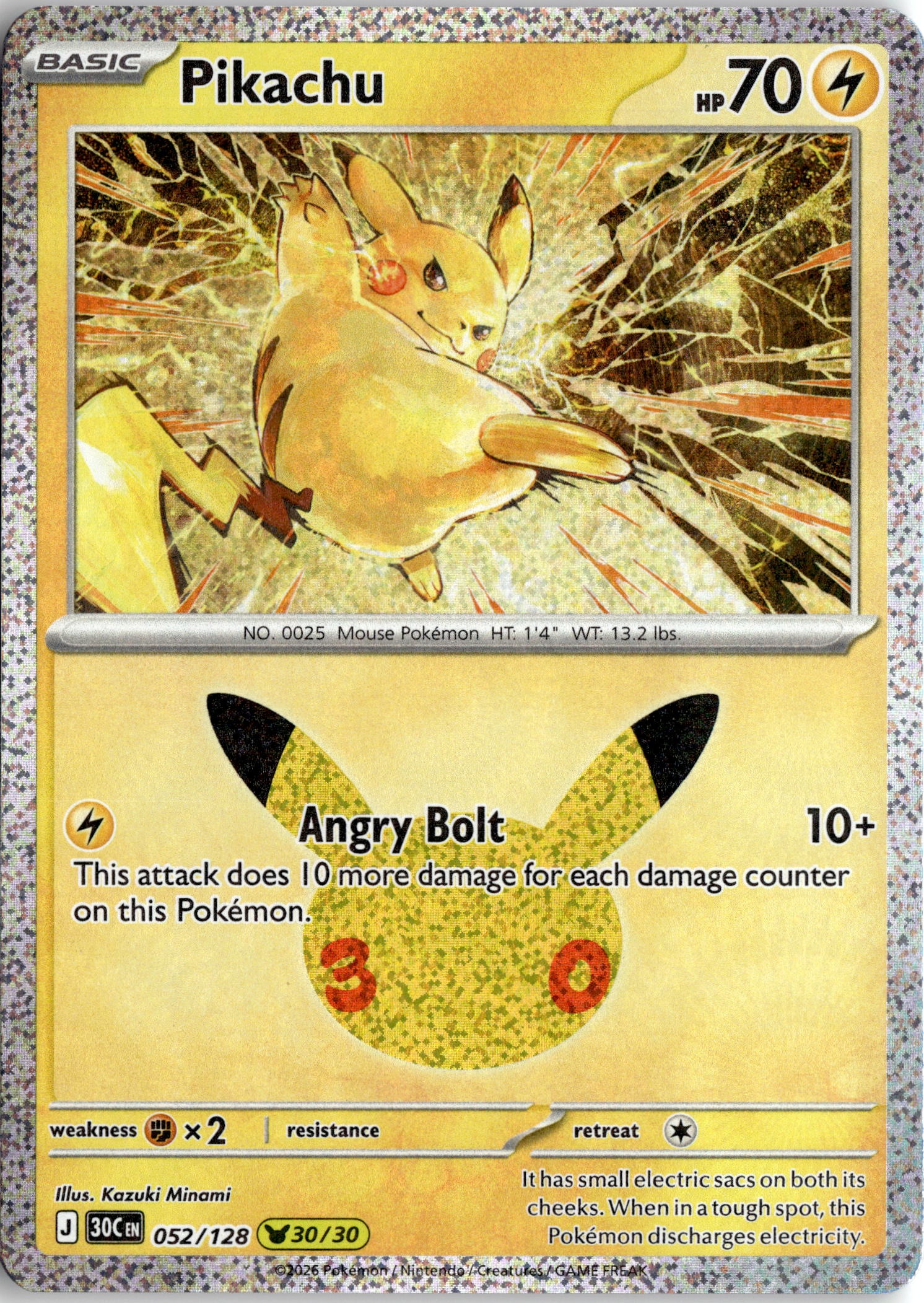 2026 Pokemon 30C En Pikachu graded slab