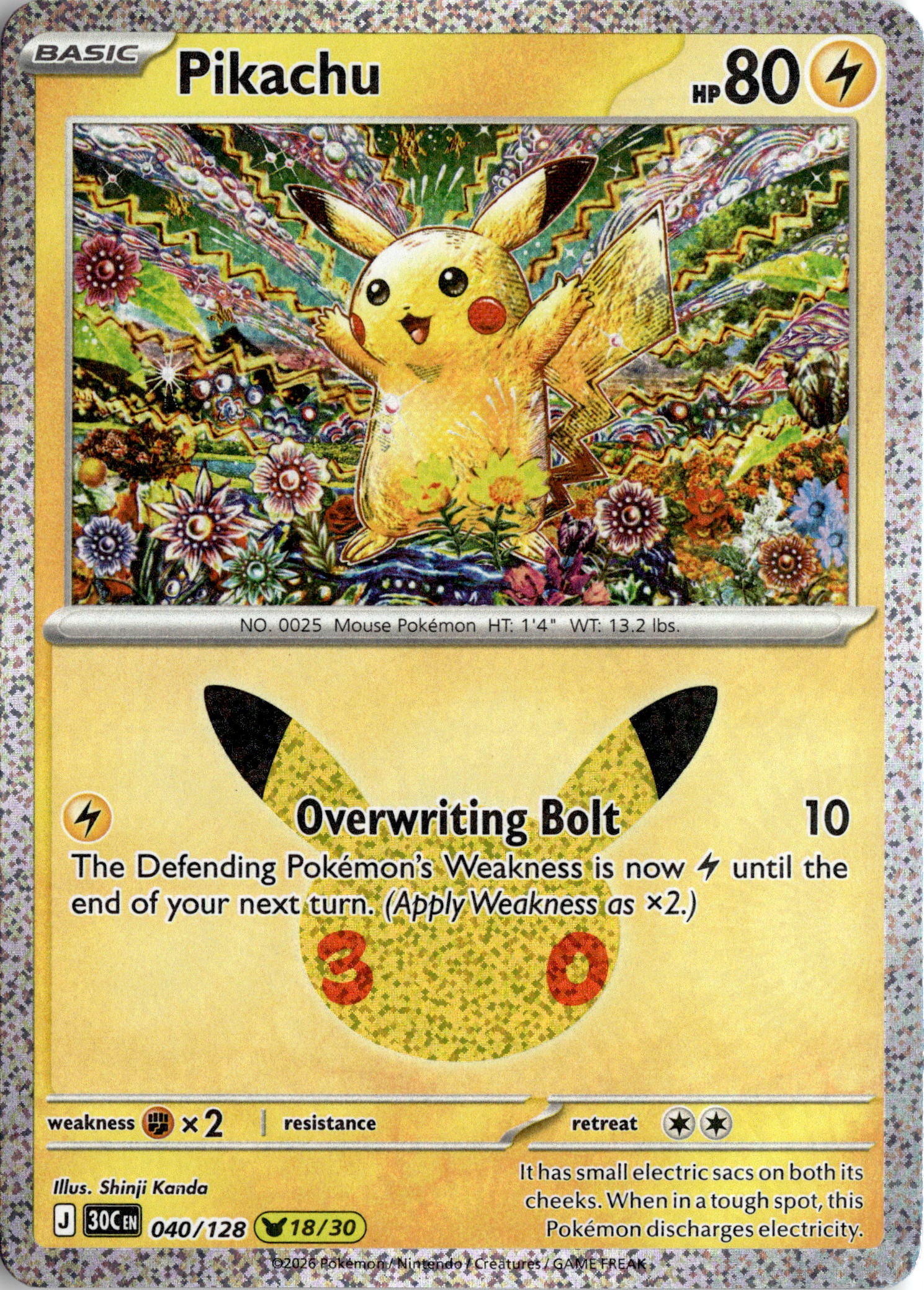 2026 Pokemon 30C En Pikachu graded slab