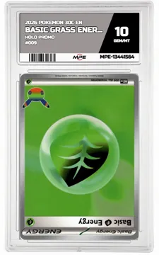 2026 POKEMON 30C EN HOLO PROMO #009 BASIC GRASS ENERGY MPE 10 GEM/MT — graded card up for auction