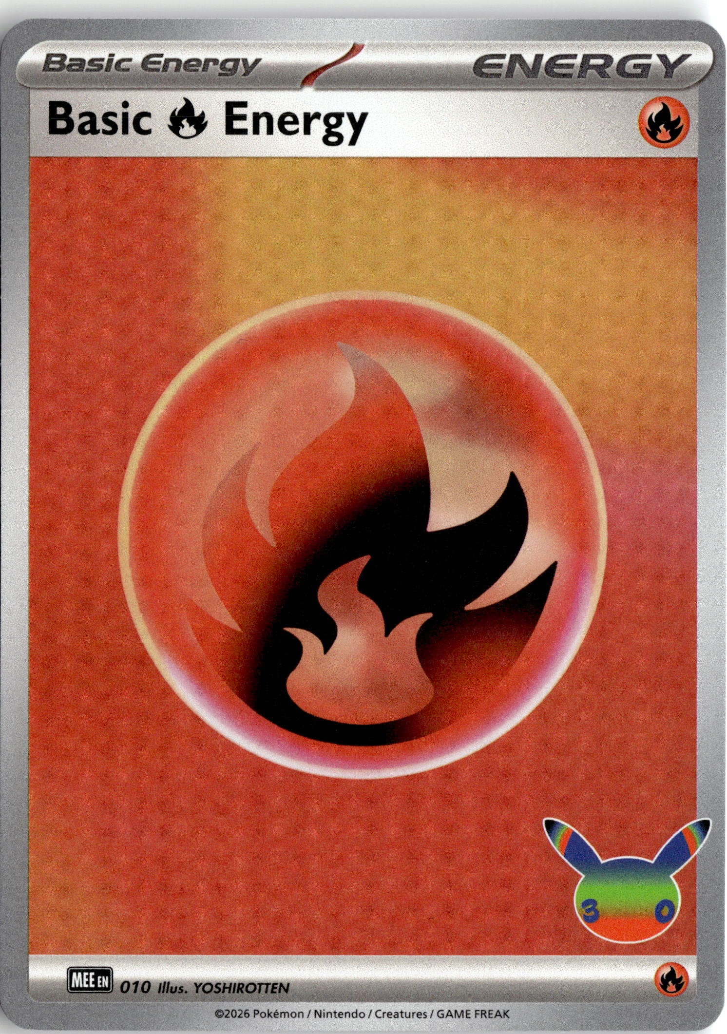 2026 Pokemon 30C En Basic Fire Energy graded slab