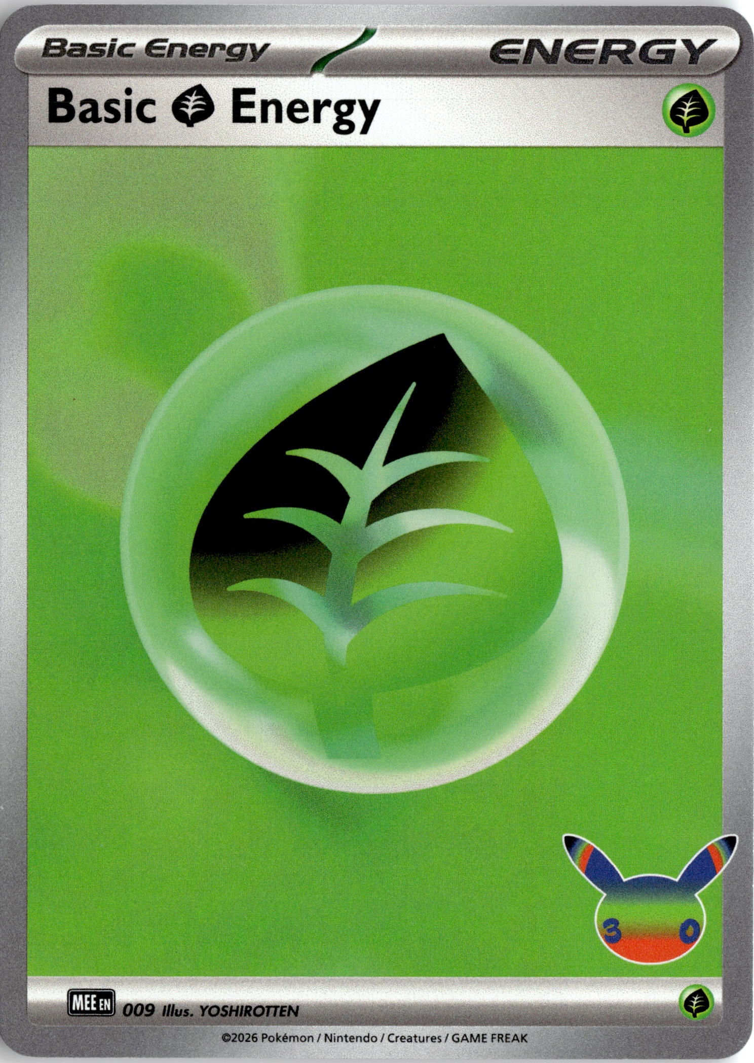 2026 Pokemon 30C En Basic Grass Energy graded slab