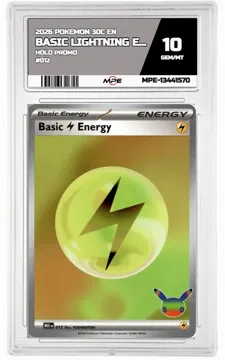 2026 POKEMON 30C EN HOLO PROMO #012 BASIC LIGHTNING ENERGY MPE 10 GEM/MT — graded card up for auction