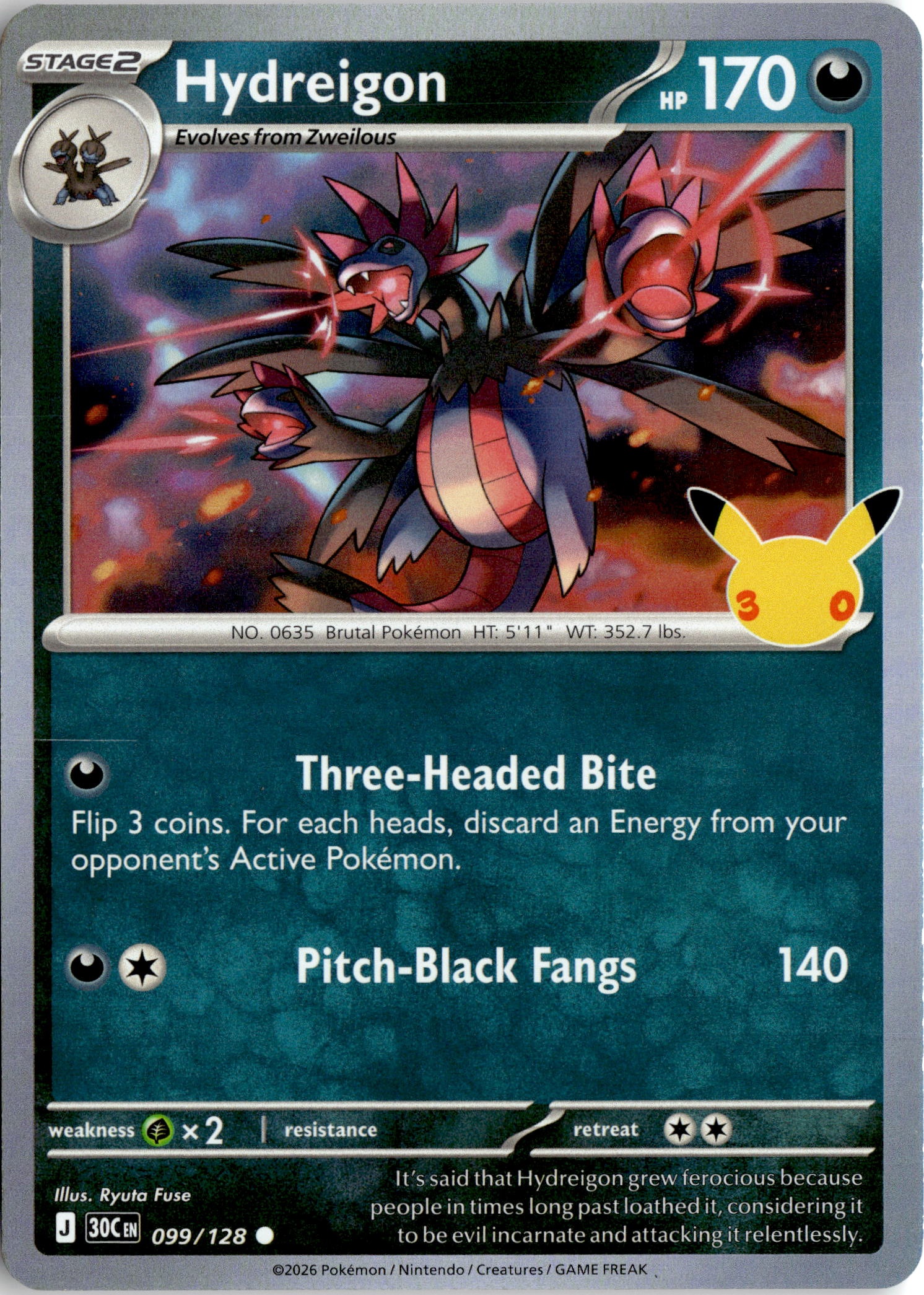 2026 Pokemon 30C En Hydreigon graded slab