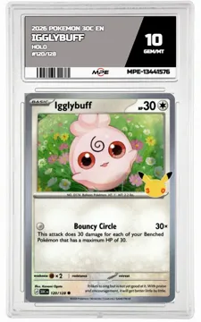 2026 POKEMON 30C EN HOLO #120/128 IGGLYBUFF MPE 10 GEM/MT — graded card up for auction