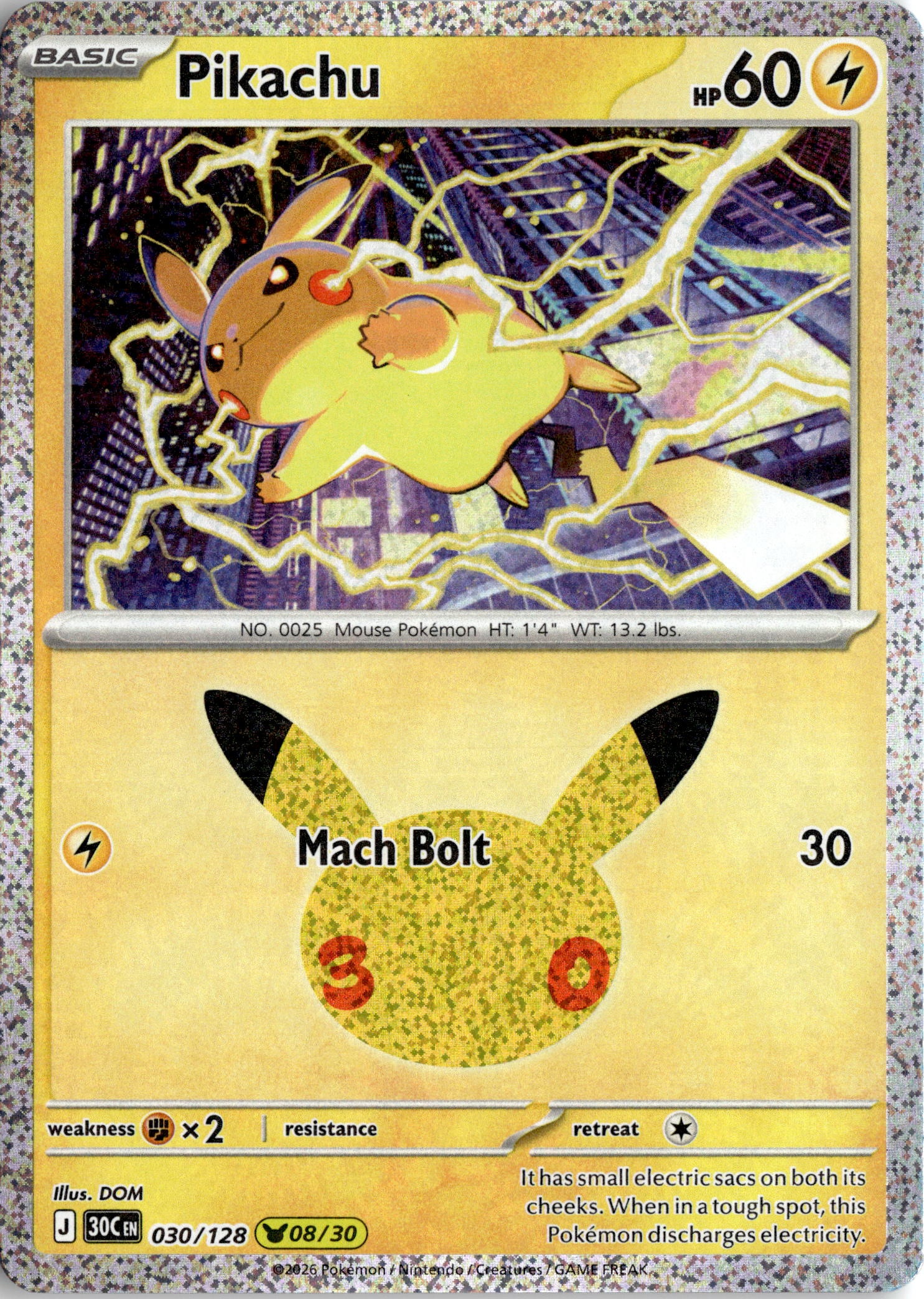 2026 Pokemon 30C En Pikachu graded slab