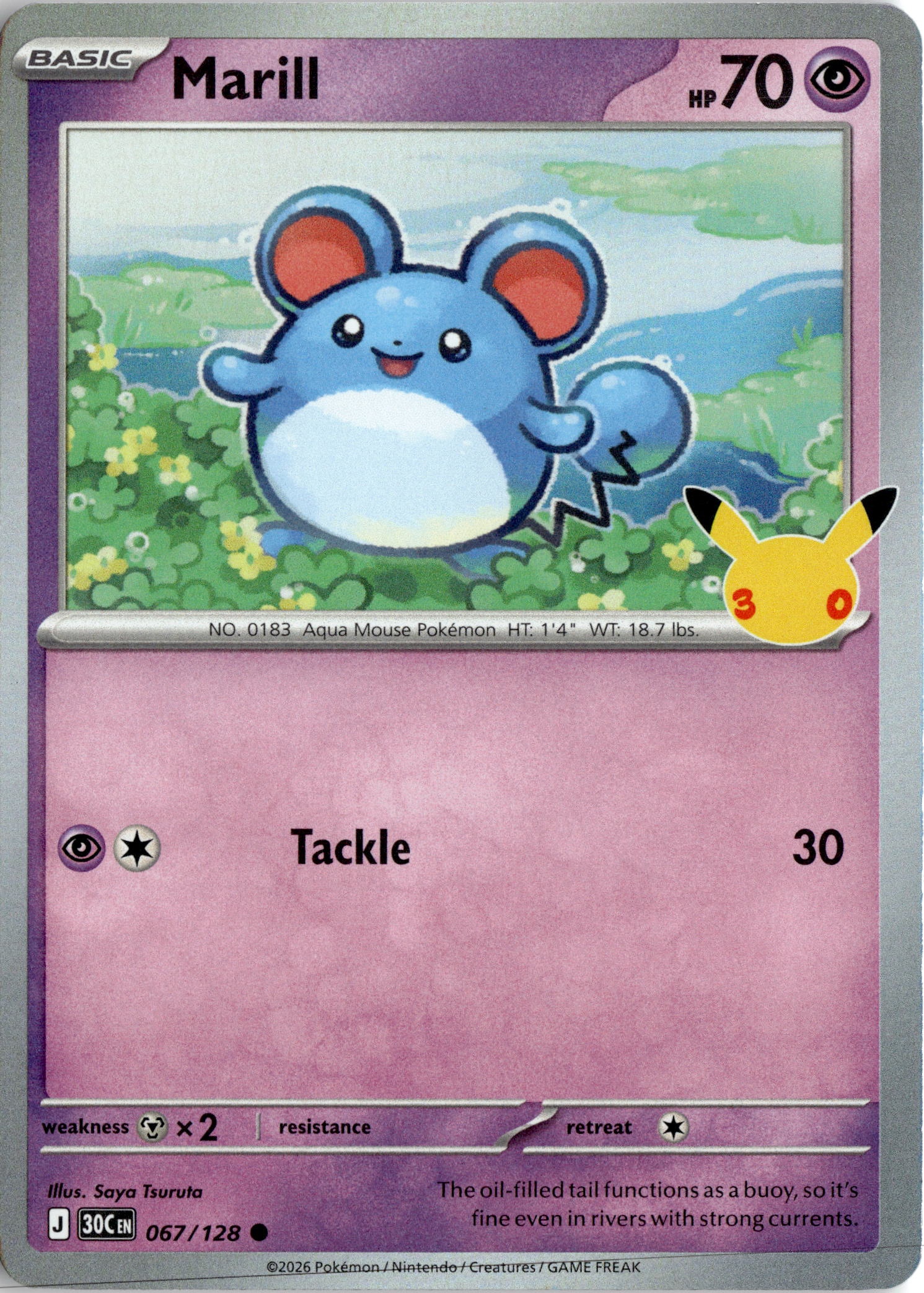2026 Pokemon 30C En Marill graded slab