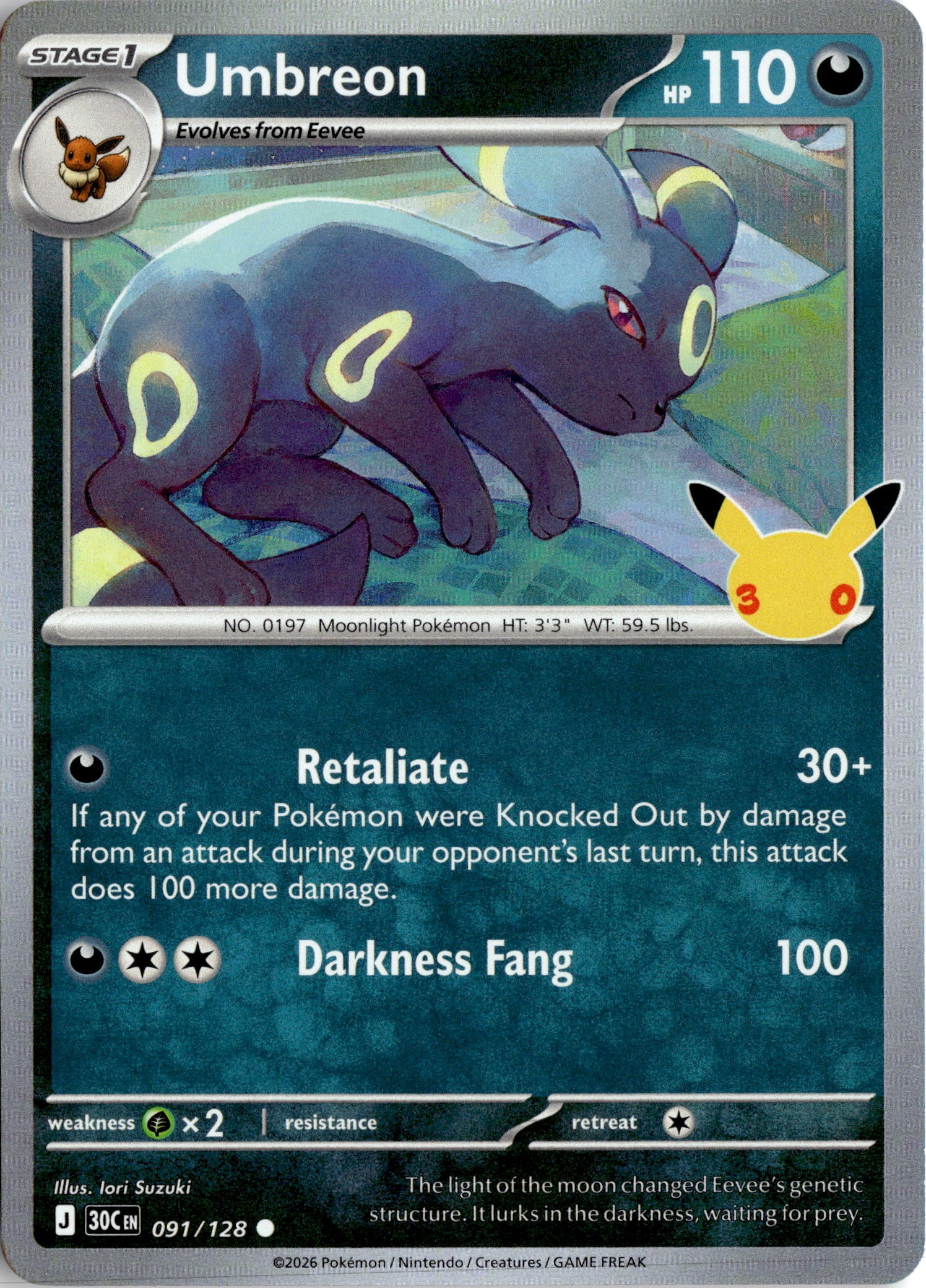 2026 Pokemon 30C En Umbreon graded slab