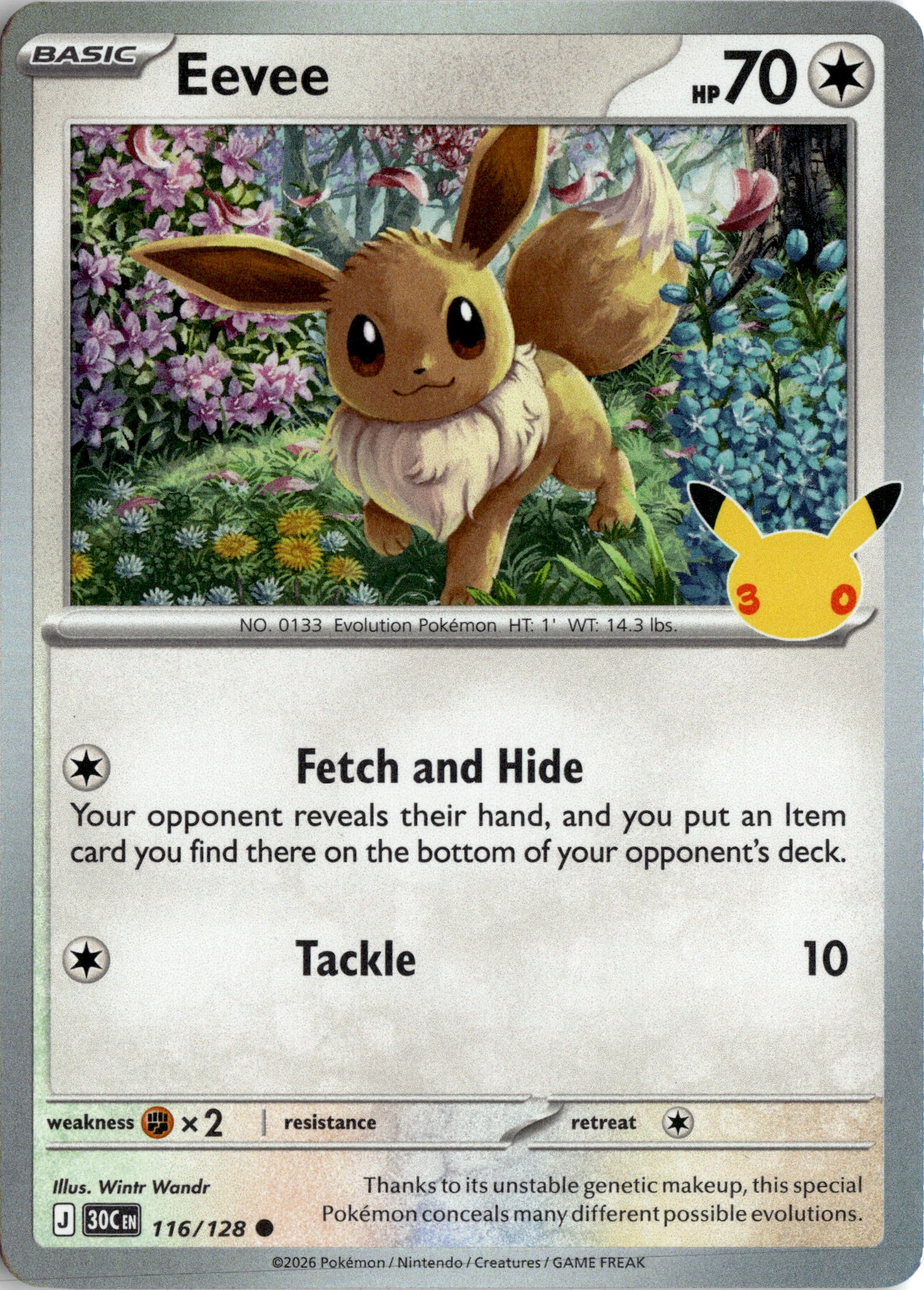 2026 Pokemon 30C En Eevee graded slab