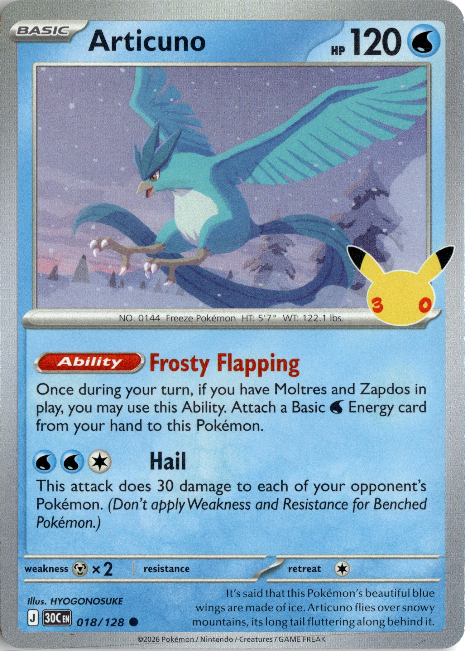 2026 Pokemon 30C En Articuno graded slab