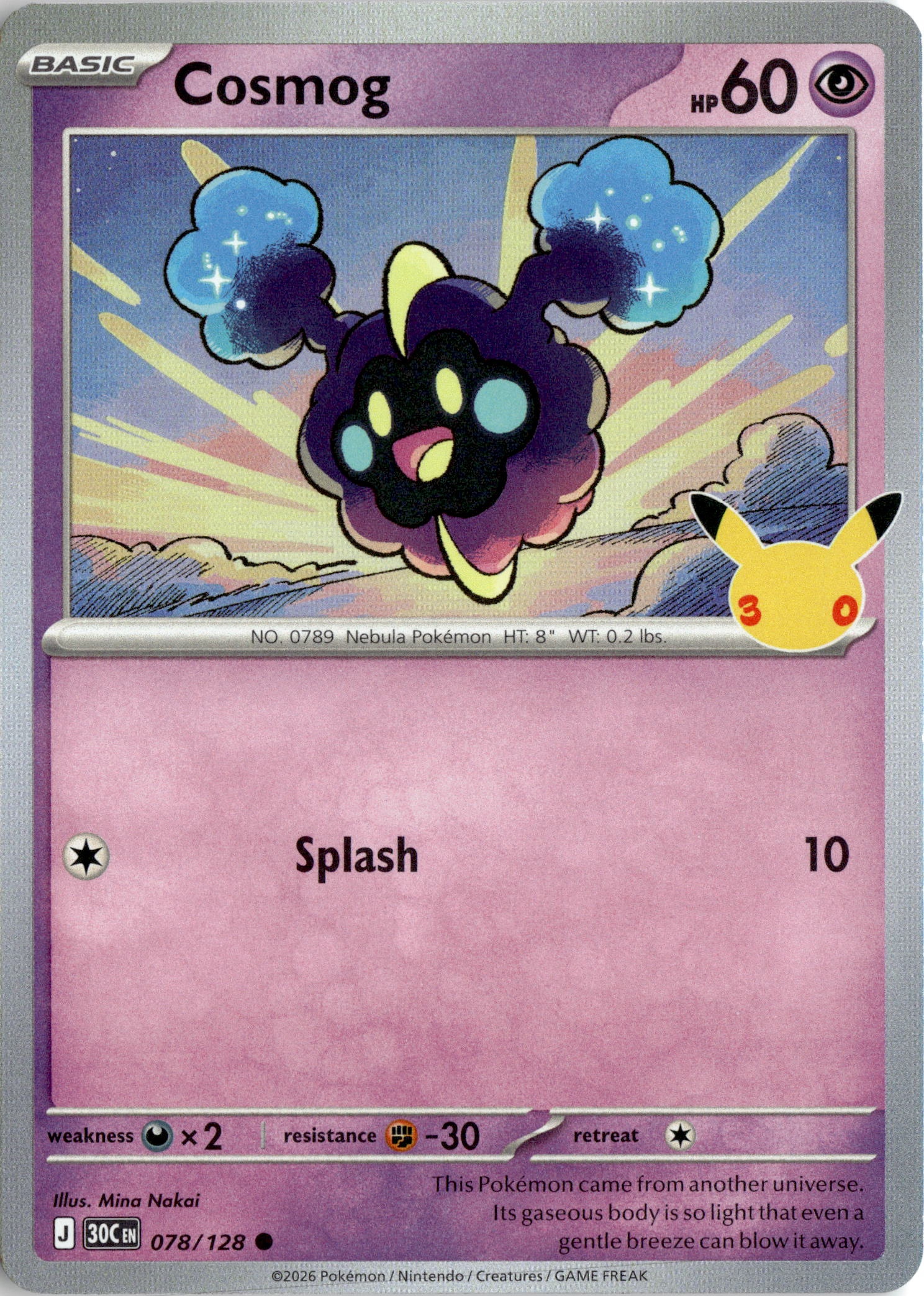 2026 Pokemon 30C En Cosmog graded slab