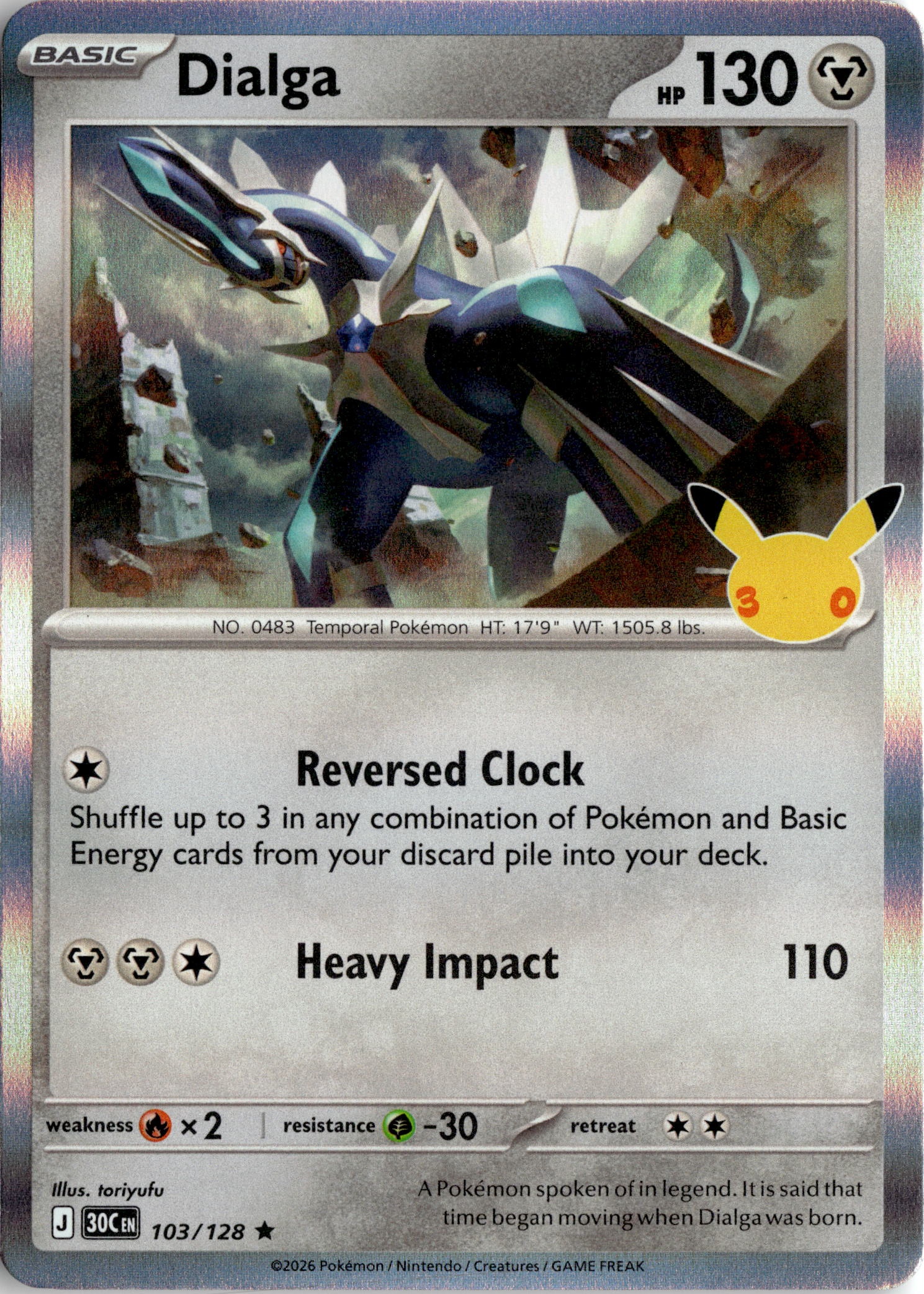 2026 Pokemon 30C En Dialga graded slab