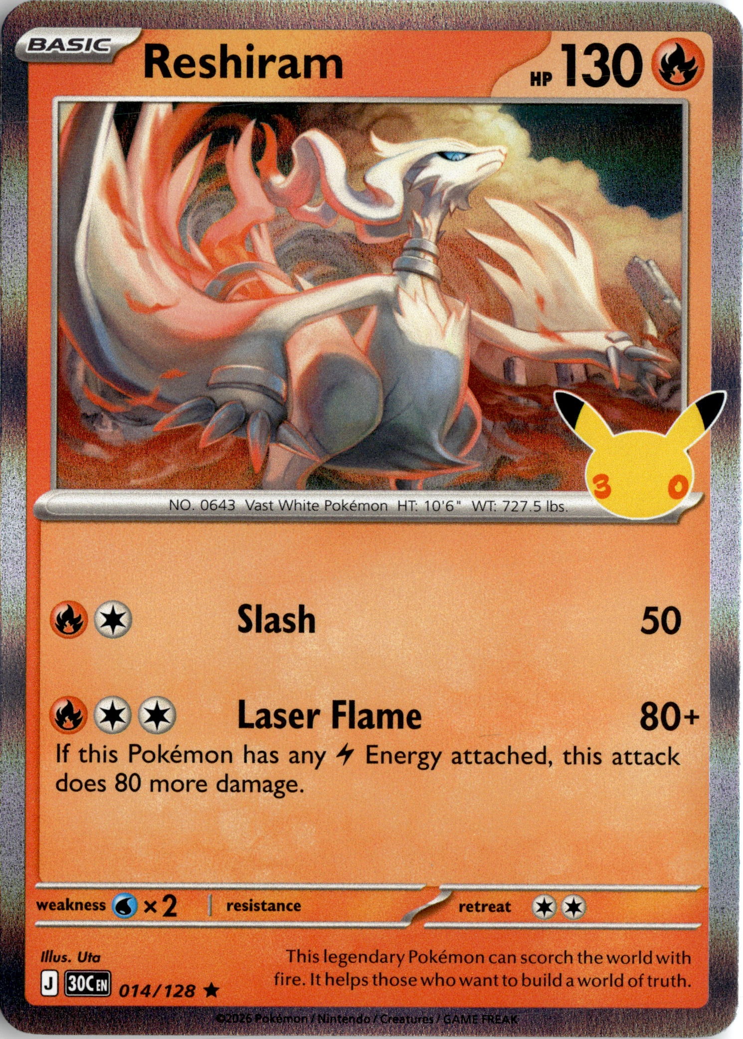 2026 Pokemon 30C En Reshiram graded slab