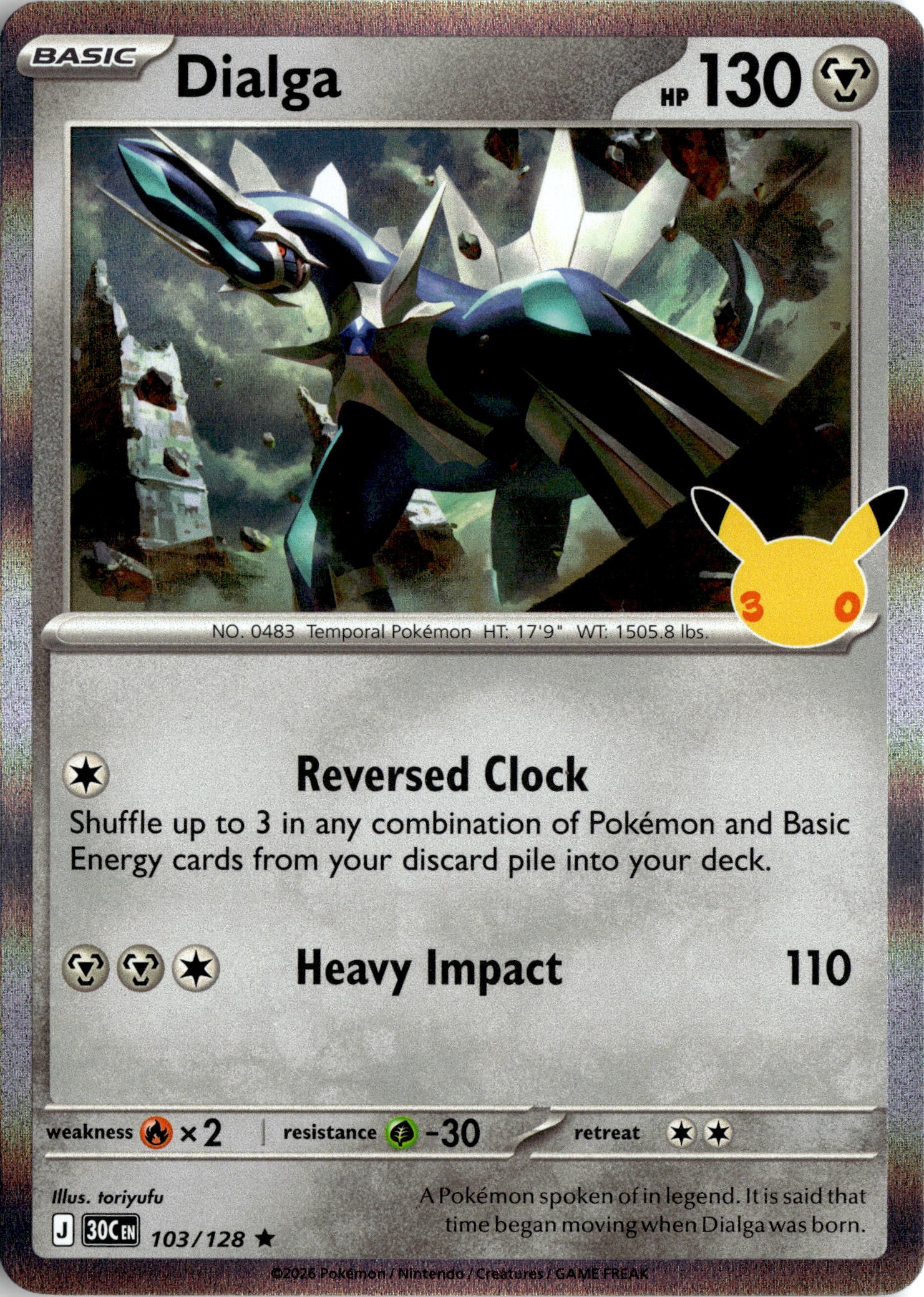 2026 Pokemon 30C En Dialga graded slab