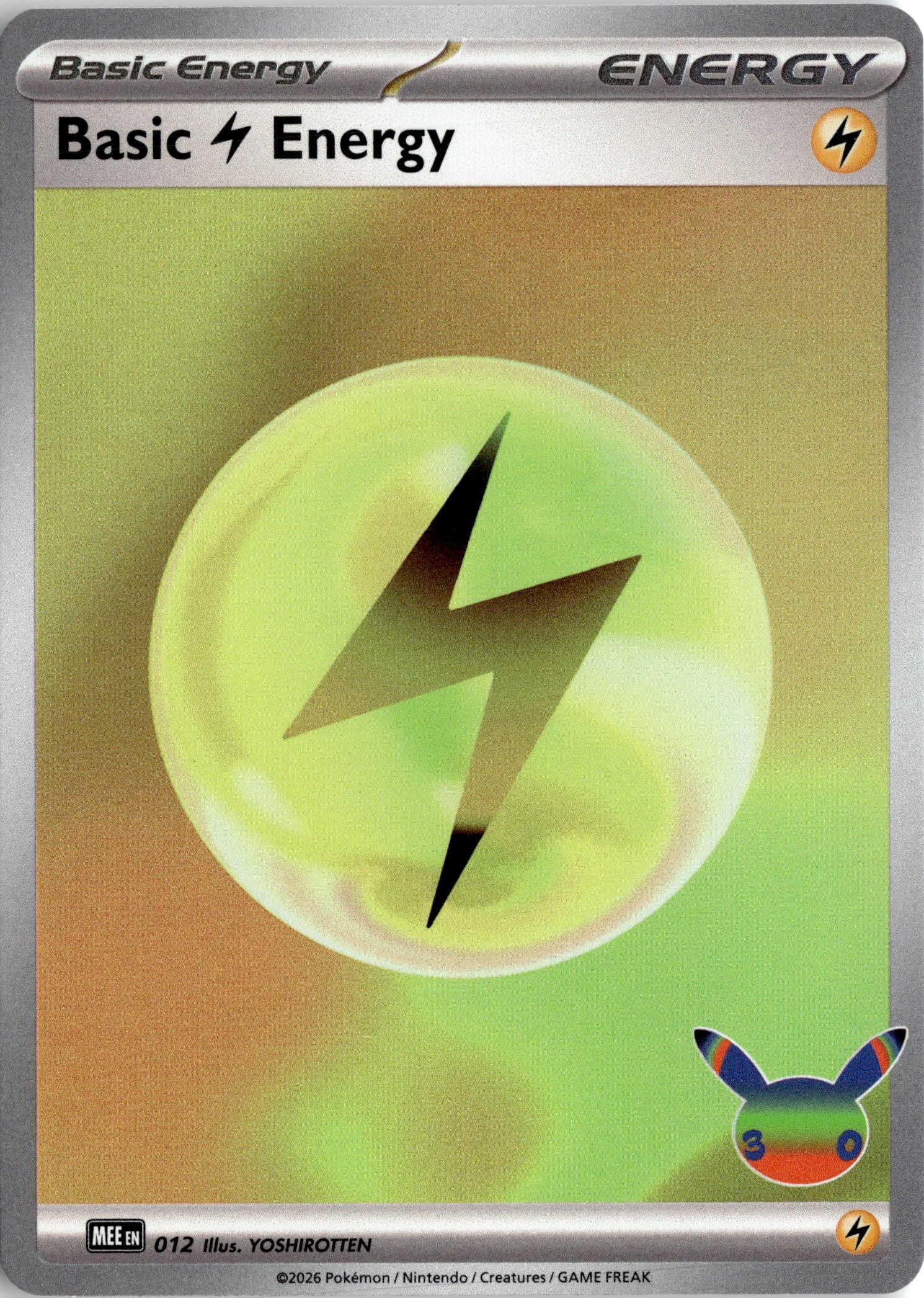 2026 Pokemon 30C En Basic Lightning Energy graded slab