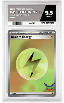 2026 POKEMON 30C EN HOLO ENERGY PROMO #004 BASIC LIGHTNING ENERGY MPE 9.5 MINT+ — graded card up for auction