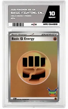 2026 POKEMON 30C EN HOLO ENERGY PROMO #014 BASIC FIGHTING ENERGY MPE 10 GEM/MT — graded card up for auction