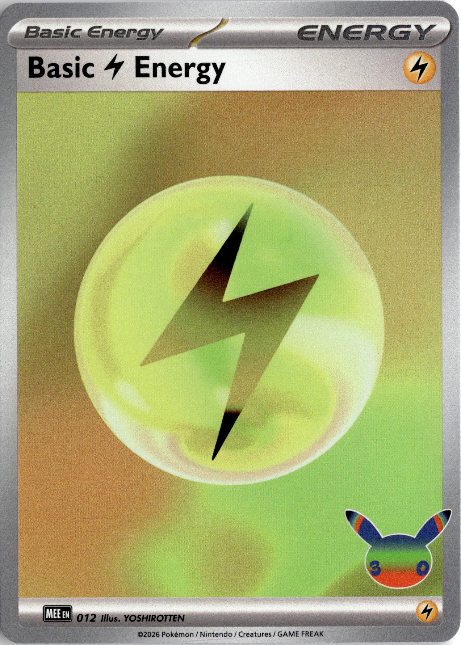 2026 Pokemon 30C En Basic Lightning Energy graded slab