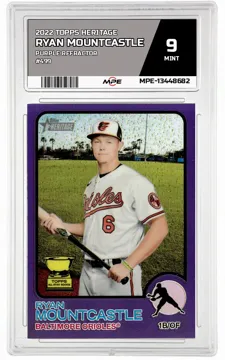 2022 TOPPS HERITAGE PURPLE REFRACTOR #499 RYAN MOUNTCASTLE MPE 9 MINT — graded card up for auction