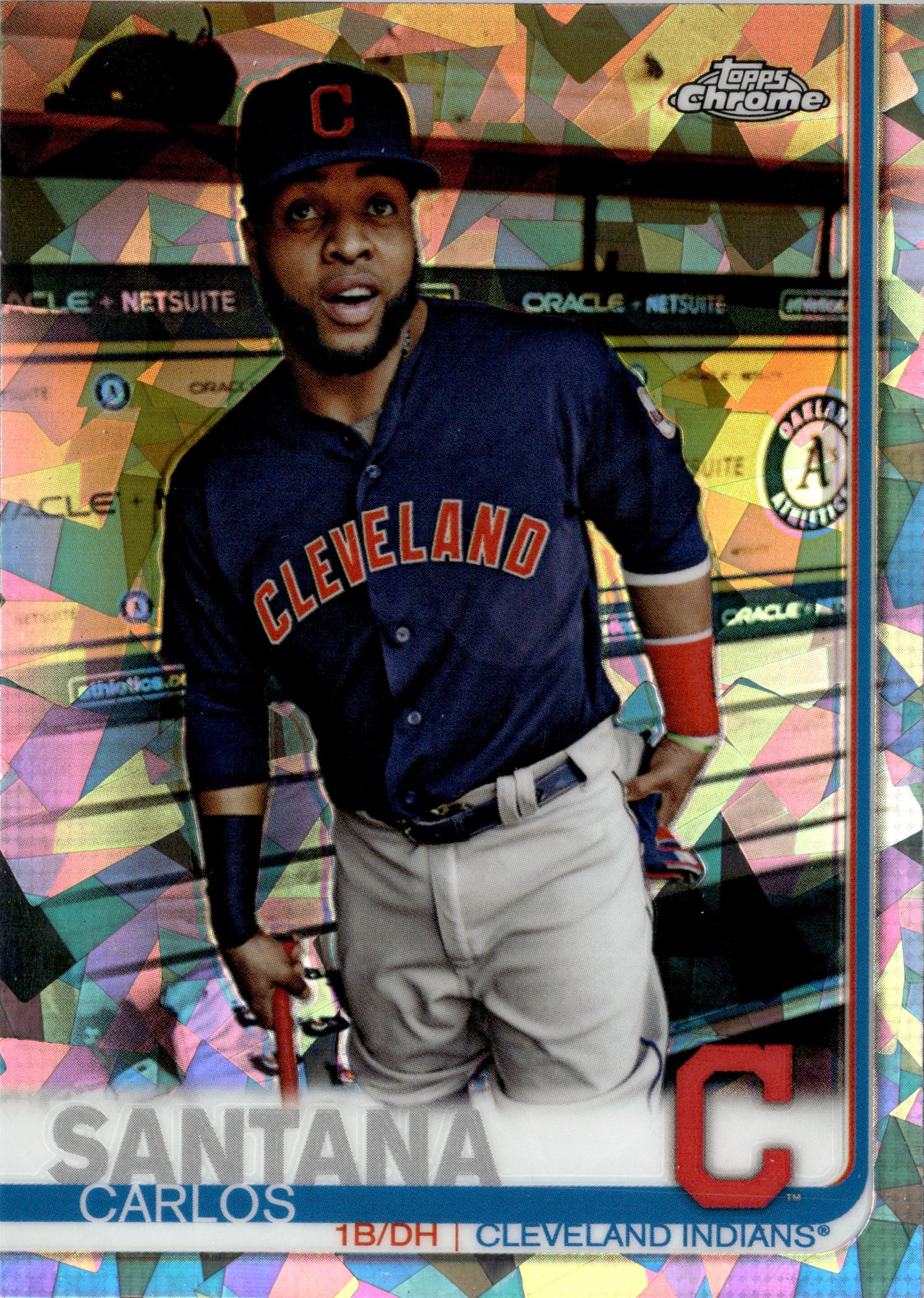 2019 Topps Chrome Carlos Santana graded slab